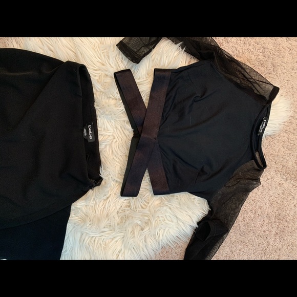 BEBE 2 Piece Black Dress - Picture 4 of 6